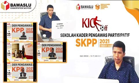 Anggota Bawaslu Kabupaten Buton Deltti Jans, SE, mengikuti Kick Off Sekolah Kader Pengawas Partisipatif Tingkat Dasar via Daring