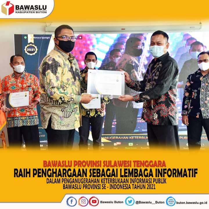 Bawaslu sultra raih Anugerah sebagai Lembaga Informatif