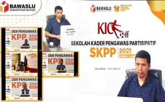 Anggota Bawaslu Kabupaten Buton Deltti Jans, SE, mengikuti Kick Off Sekolah Kader Pengawas Partisipatif Tingkat Dasar via Daring